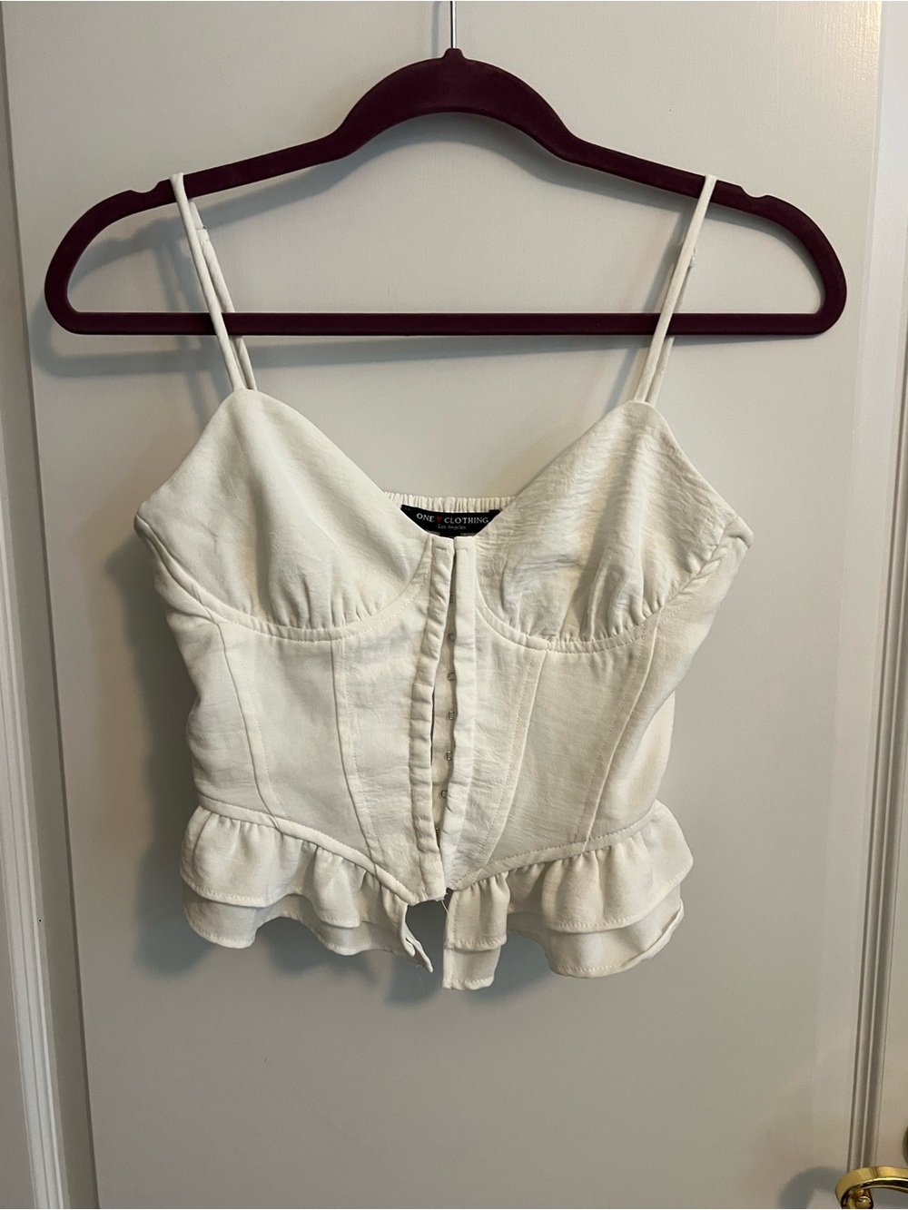 one clothing White Bustier Peplum Cami Top